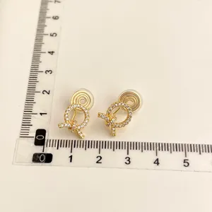 18K gold plated coil pad clip earrings with sparkling zircon for women daily commute jewelry