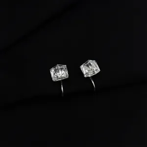 Klare Kristall Quadrat Clip Ohrringe Ohne Piercing Schick Täglichen Mode Schmuck