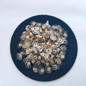 Transparente Silikon Ohrring Ruckseiten Set Metall Kugelohrstecker fur DIY Schmuck