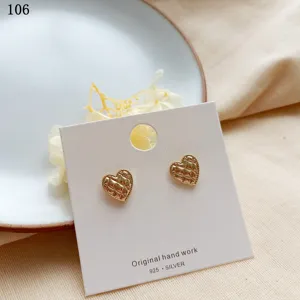 Orecchini a cuore trapuntati oro orecchini a perno in argento 925 gioielli donna eleganti