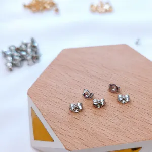 Silberne Metall Ohrstecker Rückseiten, sichere Ohrring Stopper für Schmuckherstellung DIY.