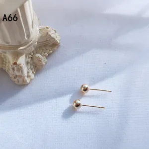 Minimalistische runde Kugel-Ohrstecker für Damen, schicker kleiner Goldschmuck alltag.