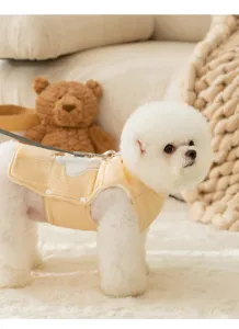 Carina vestabbigliamento invernale per animali, gilet caldo in maglia con imbracatura cani.
