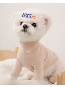 Cute pet turtleneck thermal sweater for dogs and cats, soft and stretchy autumn winter.
