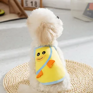 Gilet estivo carino per cuccioli traspirante cartone animato anatra gialla vestiti