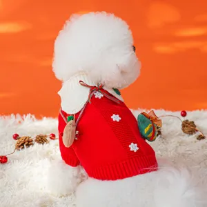 Carino Maglione Natalizio per Cani da Compagnia Alce Fiocco di Neve Maglia Calda Vestiti Invernali per Gatti Abbigliamento per Cuccioli