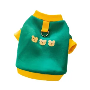 Winter warmer Haustier Hund Katze Hoodie Kleidung süße drei Bären Druck zwei Beine Haustier Weste