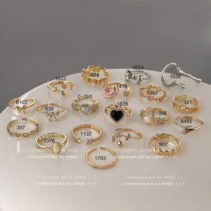Koreanischer Stil ins Mikrofassung Zirkon offene Ringe verstellbare Modeschmuck