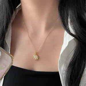 Vergoldete 18k echte Muschel Schlüsselbeinkette elegante Halskette Qixi Luxus Schmuck