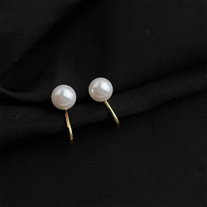 Exquisite Perlen-Ohrclips für ungeohrte Ohren, elegantes vergoldetes Detail für Sie.