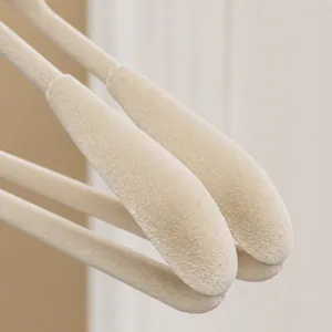 Wide shoulder flocked clothes hanger, non-slip trace-less velvet coat hanger for home use.