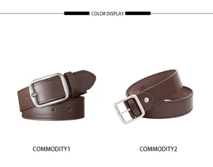 Mens casual leather belt stylish pin buckle trouser belt for jeans daily wear brown color