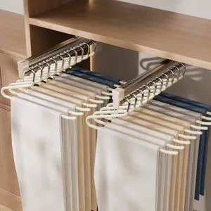 Colgador de pantalones extraíble para armario, organizador multipantalón ahorrador