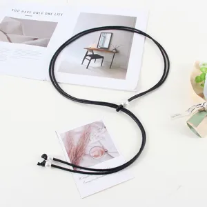 Cinturón Fino De Cuero PU Para Mujer Minimalista Con Adorno De Perlas Cuerda De Cintura Suave Ajustable Para Vestido Camisa Accesorios De Moda