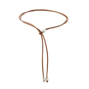 Cinturón fino de cordón de cuero para mujer vestido de verano camisa ajustable decorativo