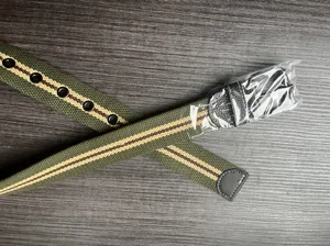Canvas belt for women casual waist strap stylish retro metal grommet design fashion 2024