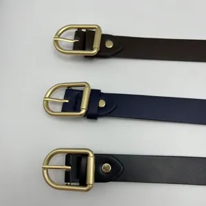 Cintura donna in ecopelle stile casual con fibbia in metallo vintage per look minimalista