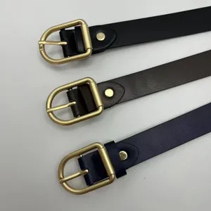 Cintura donna casual in ecopelle con fibbia ad ardiglione dorata minimalista set tre