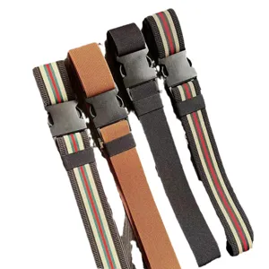 Ceinture élastique paresseuse avec boucle en plastique, ceinture réglable sans trou pour hommes et femmes.