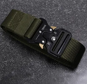 Ceinture tactique en toile pour homme avec boucle métallique robuste style militaire