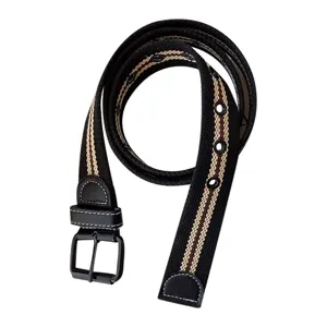 Women casual canvas belt with stylish striped webbing and metal pin buckle for daily fashion wear.