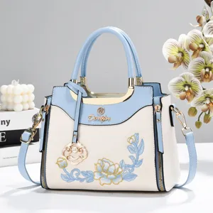 Women Handbag Shoulder Crossbody Bag Chinese Style Floral Embroidery Elegant Top Handle Purse