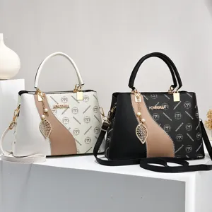 Stylish color-block large capacity handbag women shoulder crossbody printed trendy bag