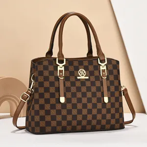 Femmes Mode PVC Damier Sac à Main Style De Luxe Poignée Supérieure Épaule Bandoulière Sac Cabas Quotidien