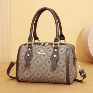 Fashion vintage women's handbag large capacity shoulder crossbody pillow bag with top handles.
