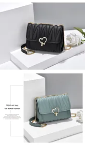 Stylish women shoulder bag with heart lock quilted design and chain strap for daily fashion.