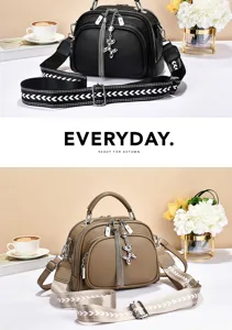 Fashionable wide strap crossbody bag for women, trendy chic commuter shoulder bag, new style.