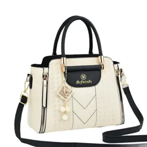 Stylish vintage women leather handbag casual tote shoulder crossbody bag for daily commute fashion