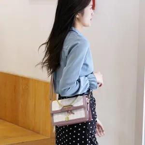 Fashion women crossbody bag versatile 2025 new style chic quilted shoulder small square bag