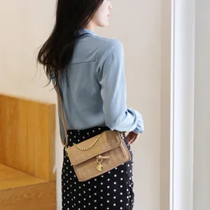 Women crossbody bag stylish quilted chain shoulder bag fashion casual PU leather messenger handbag