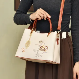 Chinese style embroidered women handbag crossbody tote bag elegant top handle shoulder bag