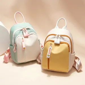 Fashion Casual Oxford Cloth Large Capacity Color Block Backpack Women Travel School Bookbag Daypack