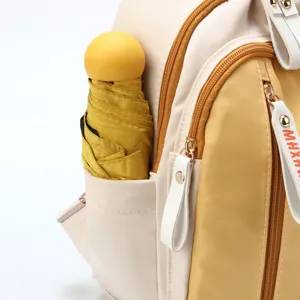 Fashion Oxford cloth backpack for women, stylish color-blocking large capacity school bag.