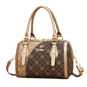 Women fashion retro monogram pillow handbag large capacity shoulder crossbody bag main view