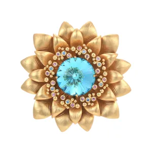 Elegante goudkleurige zonnebloem kristal broche vrouwen luxe mode kleding accessoires