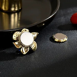 Gold flower magnetic brooch anti-glare shirt button decorative cute fashion accessory