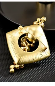 Elegante broche geométrico cuadrado de cristal accesorio de lujo para traje mujer