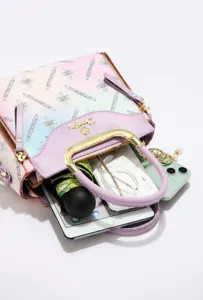 Sac à main pour femme imprimé dégradé avec grande capacité, design élégant et chic.