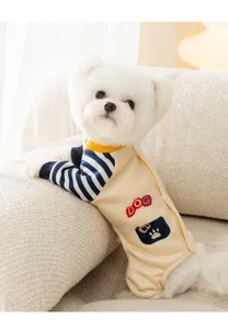 Sudadera de cuatro patas para perro de otoño invierno ropa de mascota polar bordada
