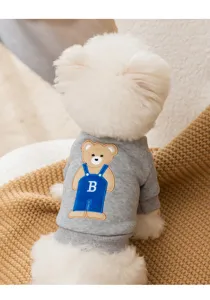 Cute bear winter dog sweatshirt warm pet clothes small medium dogs cozy fleece apparel