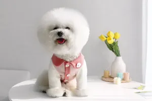 Simpatico maglione autunnale invernale per animali domestici cani gatti colletto rosa bianco