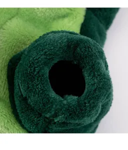 Flannel pet clothes detail shot green dinosaur warm autumn winter fluffy fabric texture