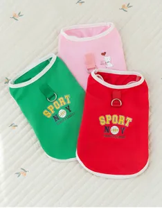 Spring summer breathable mesh pet traction vest small medium dog cat sports style clothes