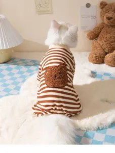 Schattige gestreepte huisdier viervoeter kleding detail, herfst winter kat hond.