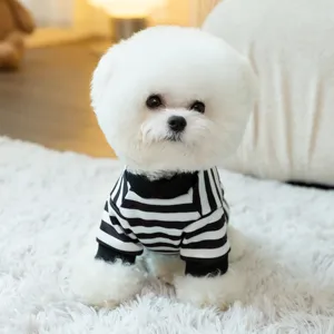 Sudadera a rayas para perros en otoño e invierno, ropa informal cómoda para mascotas.
