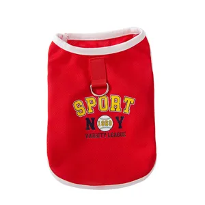 Breathable mesh dog vest summer pet clothes puppy harness cute red sports style apparel